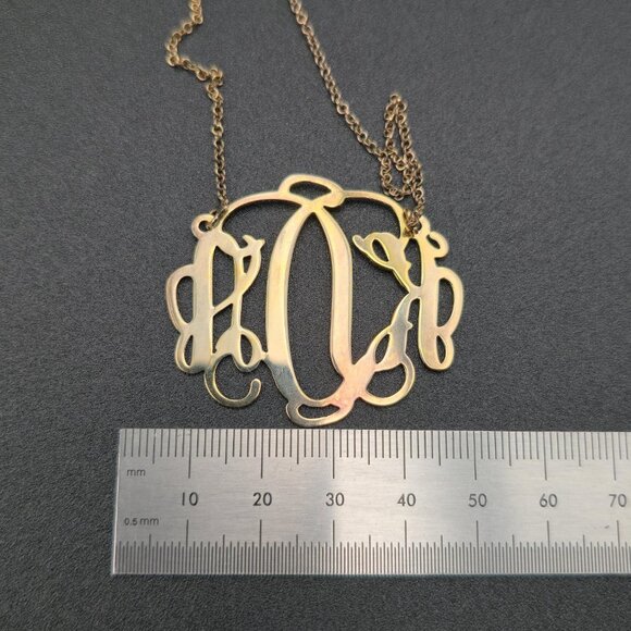 17.5 Inch Gold Over Sterling Silver KDS Initials Chain Necklace A6276 - Picture 6 of 7